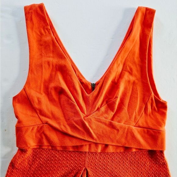 Anthropologie x HD In Paris Ardmore Cross Front V-Neck Knit Dress in Orange 10 - Picture 6 of 10